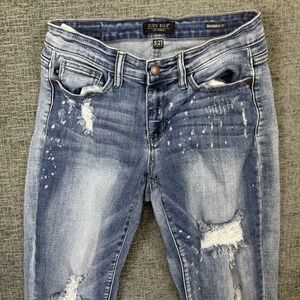 Judy Blue Boyfriend Fit Jeans Women 5/27 Stretch Light Wash Ripped JB82169LT‎